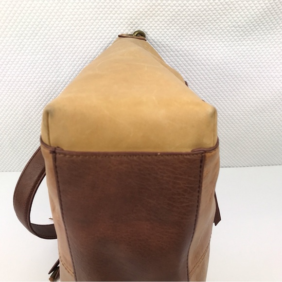 THE SAK Tan/Brown Distressed Leather Boho Hobo Shoulder Bag with Feathers Charm - Picture 9 of 12